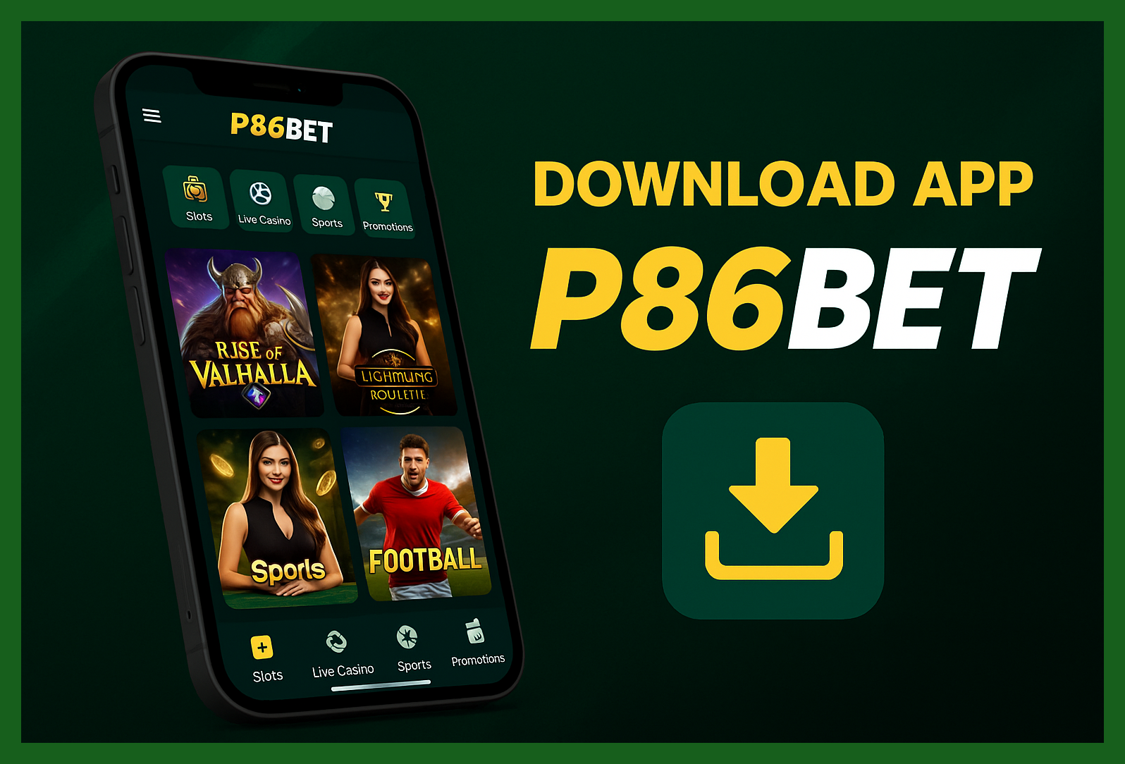 Baixar o P86BET Cassino App