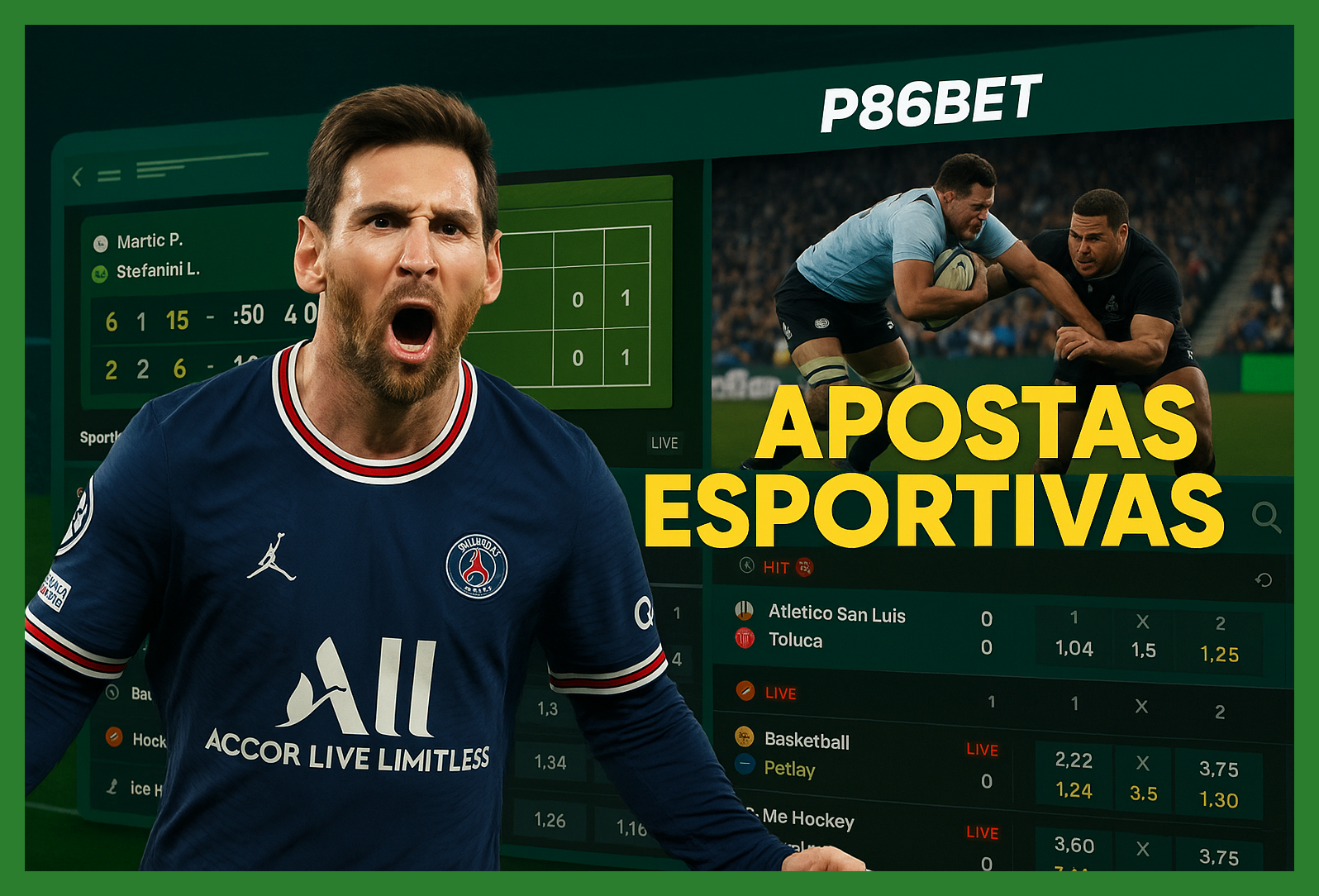 Aposte em apostas esportivas no cassino online P86BET