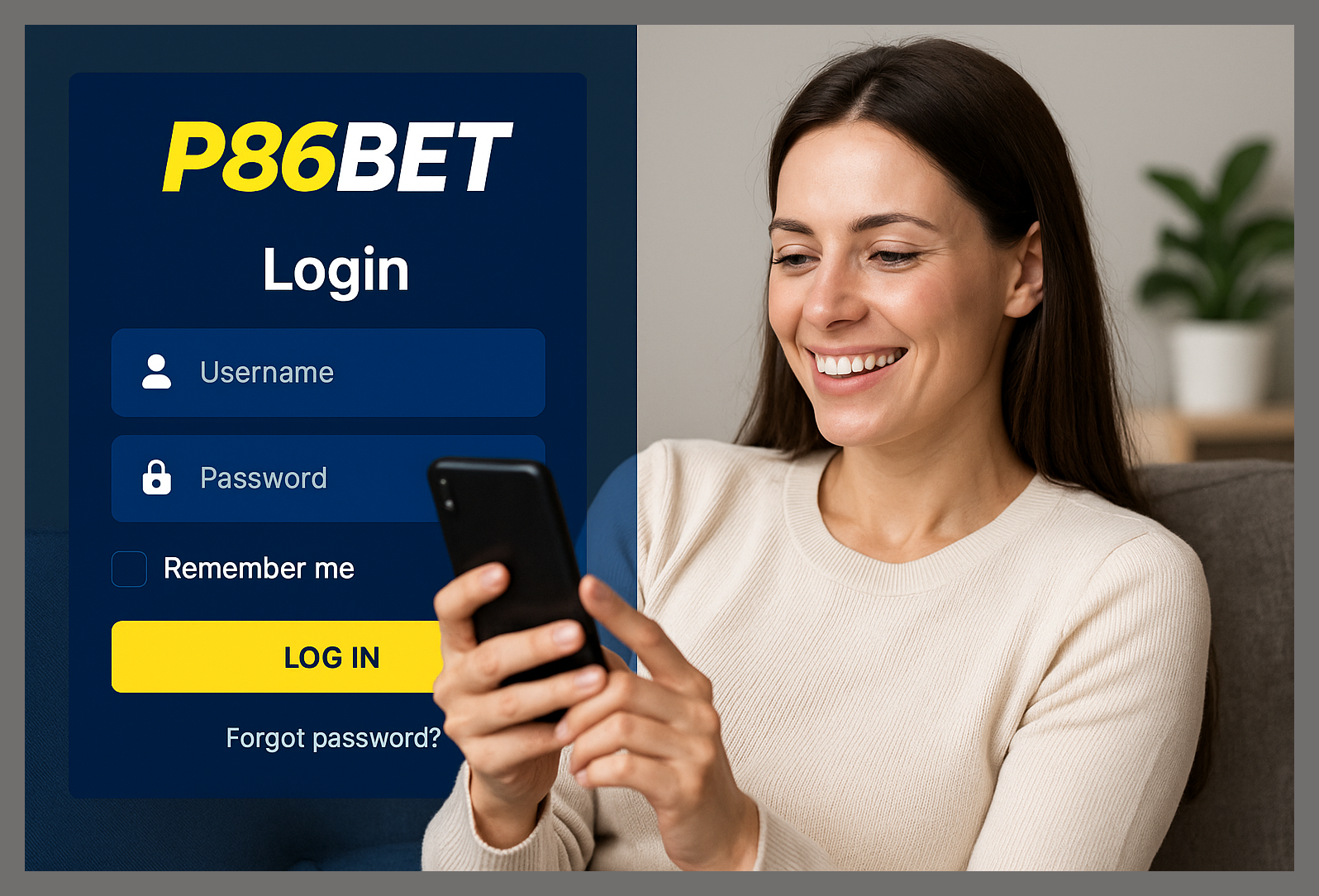 Criar uma nova Conta no plataforma P86BET